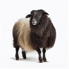 Swaledale sheep breed isolated on white background. Generative AI