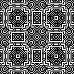 
Vector pattern in geometric ornamental style. Black and white color.Seamless repeat pattern.Simple geo all over print block for apparel textile, ladies dress, fashion garment, digital wall paper.