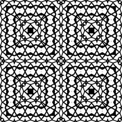 Fototapeta premium Vector pattern in geometric ornamental style. Black and white color.Seamless repeat pattern.Simple geo all over print block for apparel textile, ladies dress, fashion garment, digital wall paper.