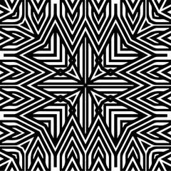 
Vector pattern in geometric ornamental style. Black and white color.Seamless repeat pattern.Simple geo all over print block for apparel textile, ladies dress, fashion garment, digital wall paper.