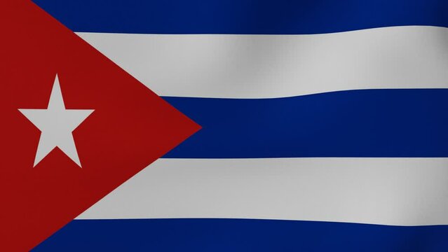 National Flag in the Wind - Looping Animation  -Cuba 
