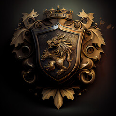 Coat of Arms luxury Emblem Logo. Heraldic element.  Generative AI.