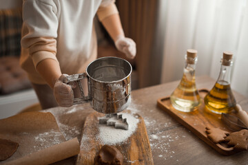 Making cookies together in a small family 4308.