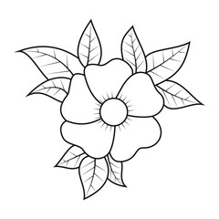 Cute Birds and Easy relaxing potted Rose Flowers Doodle Coloring Page for Adults and kids