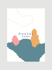 Abstract poster with minimalist object on background. Banner, postcard or brochure cover design. Vector illustration concept