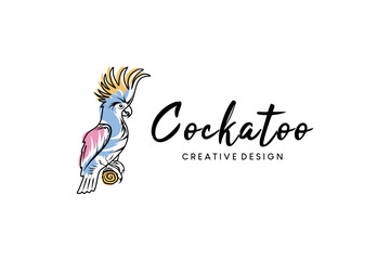 Hand drawn creative abstract cockatoo logo design © SlametWahono
