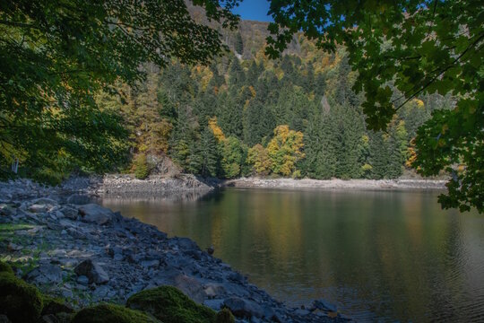 Le lac d"Altenweiher dans les Vosges en Automne - Vall&eacute;e de Mittlach pr&egrave;s de Munster