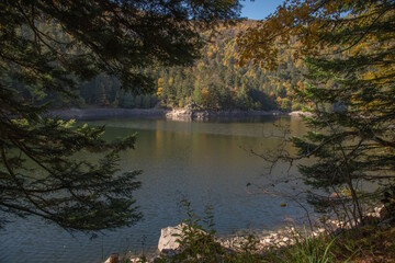 Le lac d"Altenweiher dans les Vosges en Automne - Vallée de Mittlach près de Munster