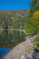 Le lac d"Altenweiher dans les Vosges en Automne - Vallée de Mittlach près de Munster