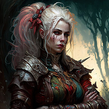 Portrait of a female elf rogue