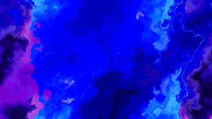 Fototapeta na wymiar krätig blaue Farben fließen ineinander zu einer Textur oder einem Hintergrund