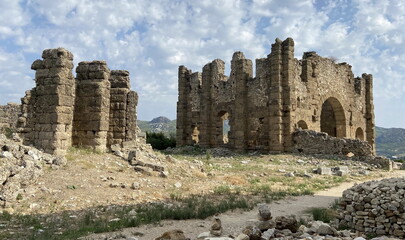 Fototapeta na wymiar Ruinen in Aspendos (Türkei)
