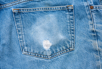 Worn out old pair of blue jeans.