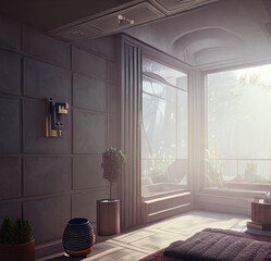 interior design, render, modern and vintage, good lights