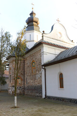 Fototapeta na wymiar Architecture of Hodos Bodrog Monastery in Arad, Romania, Europe 