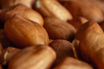 close-up of roasted peanut snacks