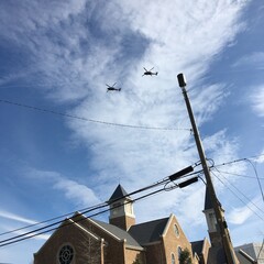 Helicopters search