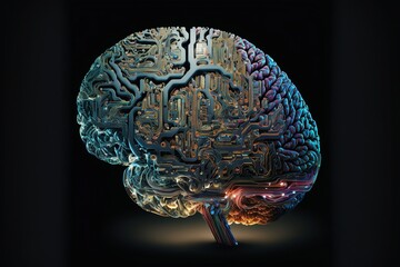 Human brains as an engine from the future. Humanoid brains. Human brains are made of future technologies. AI brain. Brain of AI.