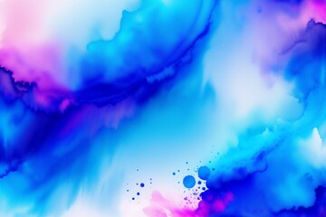 blue watercolor paint background design, watercolor vibrant distressed grunge alcohol ink texture. Fluid ink. art for design, Generative Ai