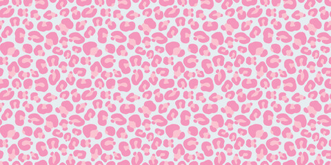 Pink Leopard Animal Print Seamless Pattern Vector Illustration