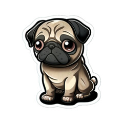 Fototapeta premium Cartoon Pug Sticker