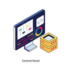 Control Panel Vector Isometric Filled Outline icon for your digital or print projects. stock illustration
