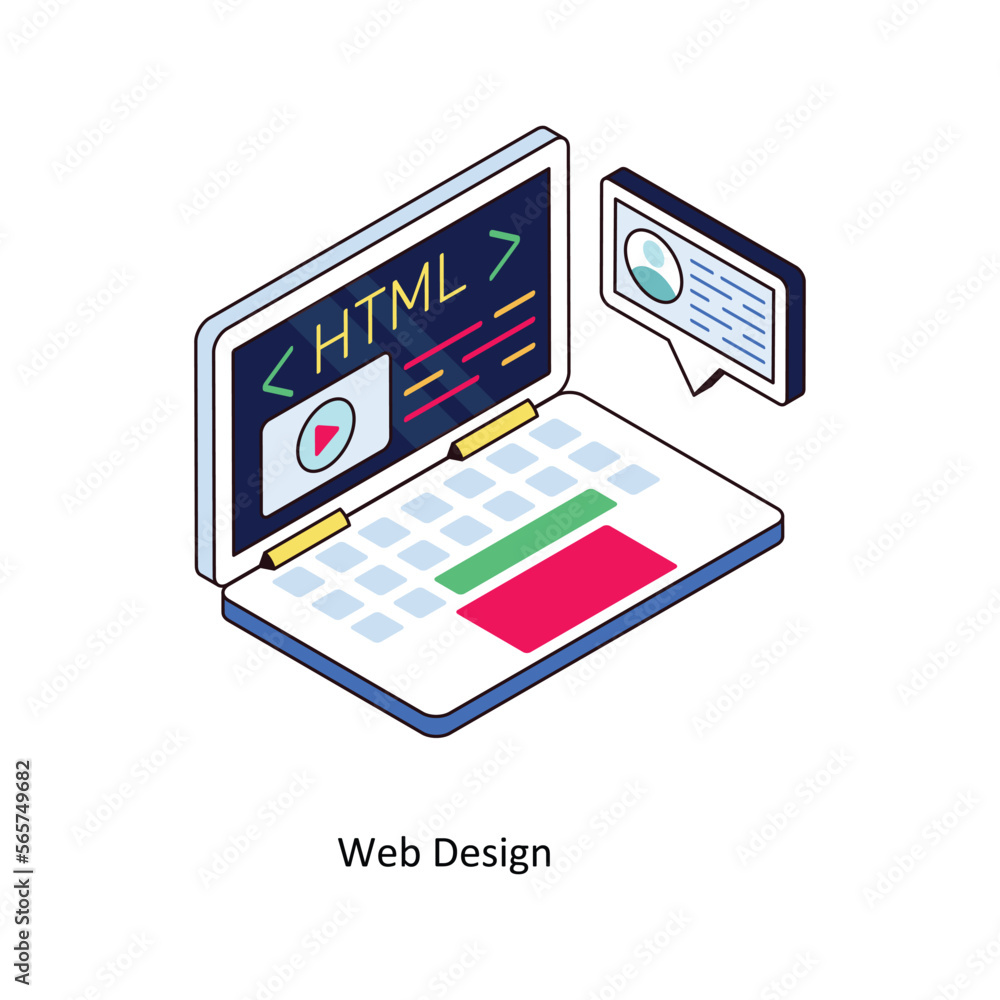 Poster web design vector isometric filled outline icon for your digital or print projects. stock illustrati