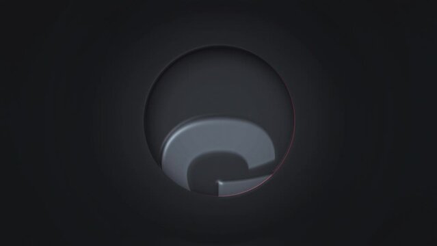 G. Letter g of the alphabet being dynamically revealed in circular transitions with zoom in the middle. Loop 4k