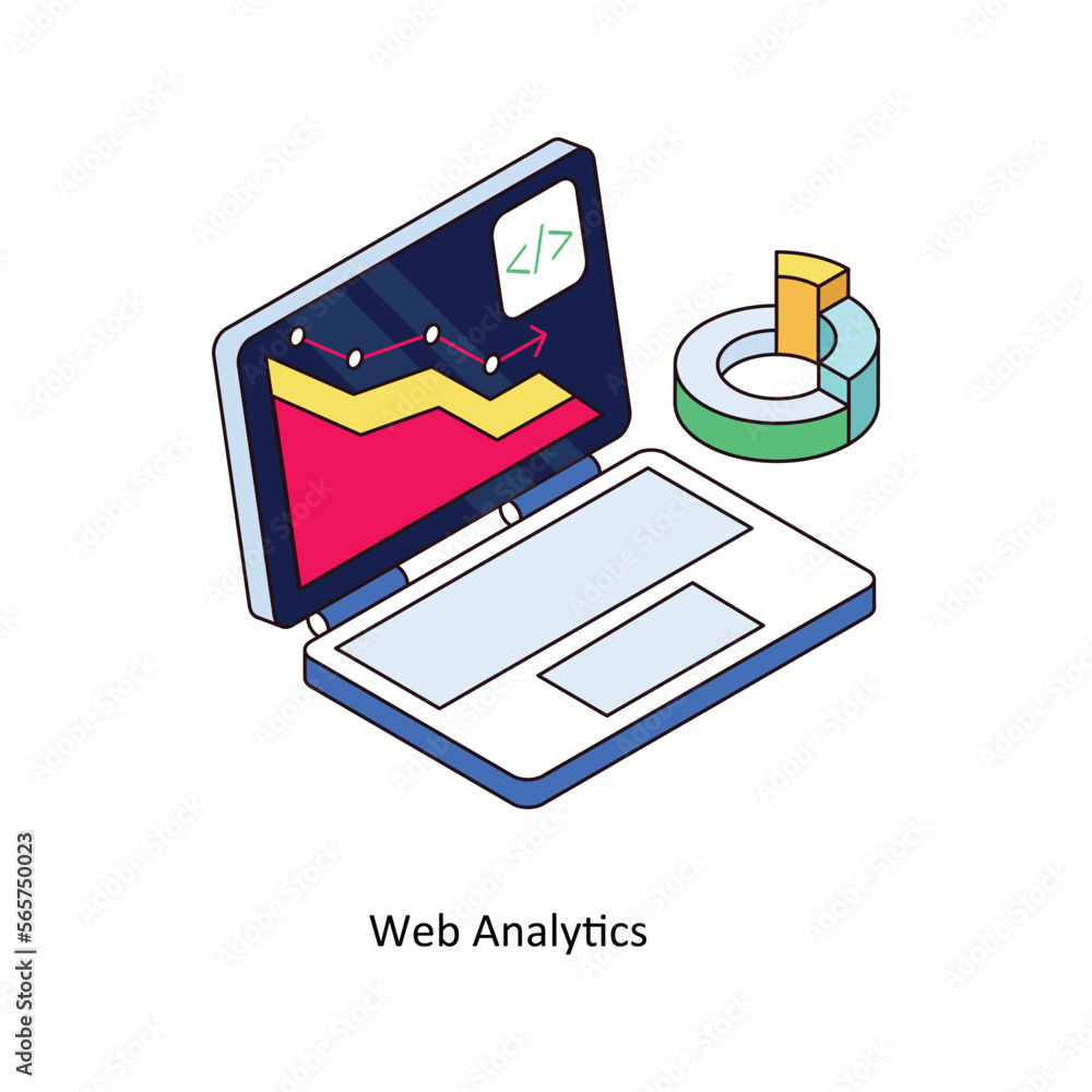 Poster web analytics vector isometric filled outline icon for your digital or print projects. stock illustr