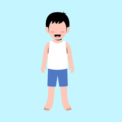 Little Boy Character Standing Illustration 