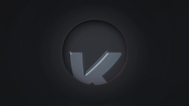 K. Letter k of the alphabet being dynamically revealed in circular transitions with zoom in the middle. Loop 4k