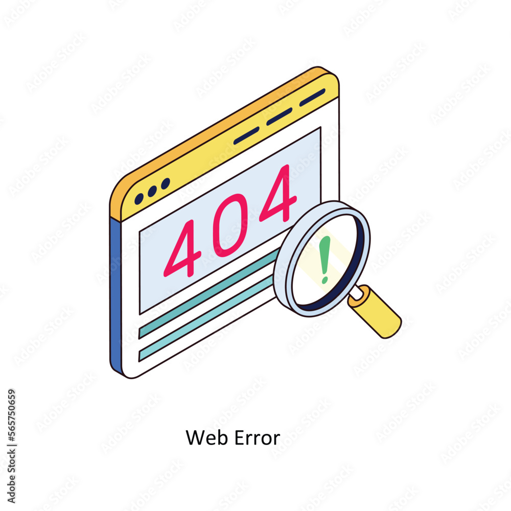 Poster web error vector isometric filled outline icon for your digital or print projects. stock illustratio