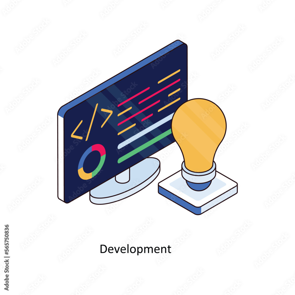 Aufkleber development vector isometric filled outline icon for your digital or print projects. stock illustrat