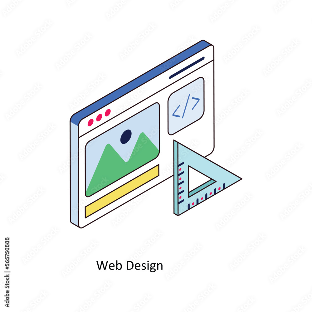 Poster web design vector isometric filled outline icon for your digital or print projects. stock illustrati