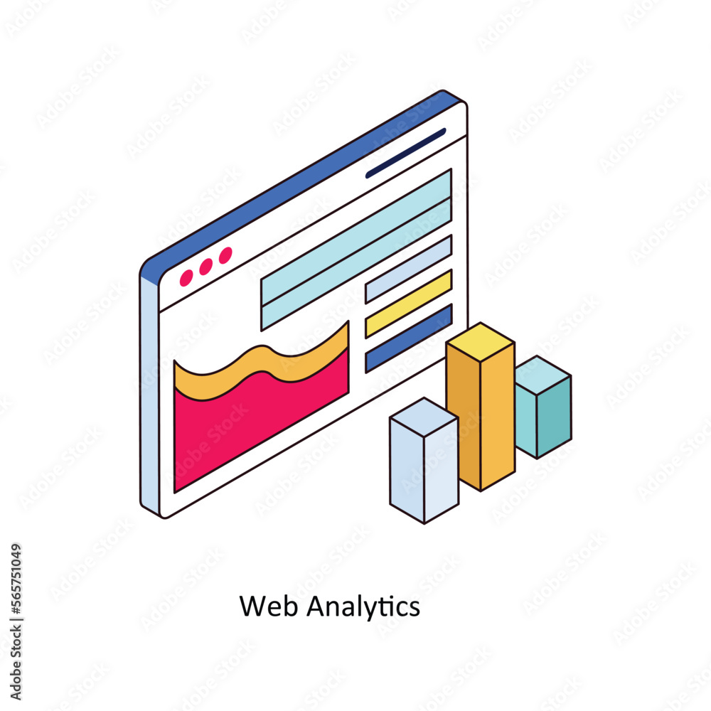 Poster web analytics vector isometric filled outline icon for your digital or print projects. stock illustr