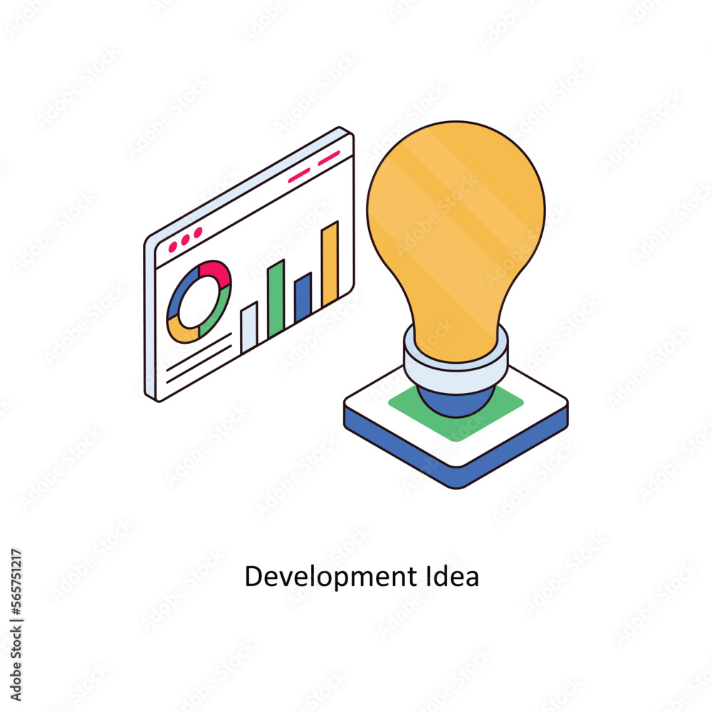 Poster development idea vector isometric filled outline icon for your digital or print projects. stock illu