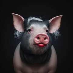 pig wearing lipstick