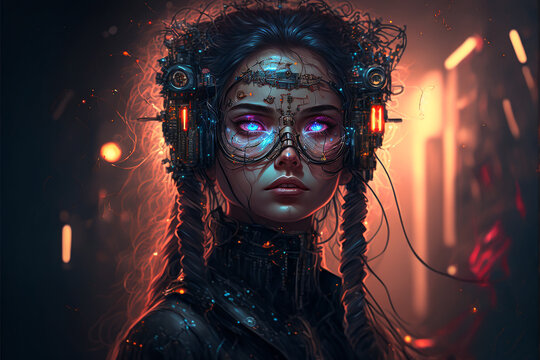 Beuty Cyber maiden woman artificial intelligence