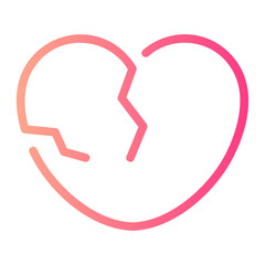 broken heart gradient icon