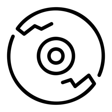 Broken Cd Line Icon