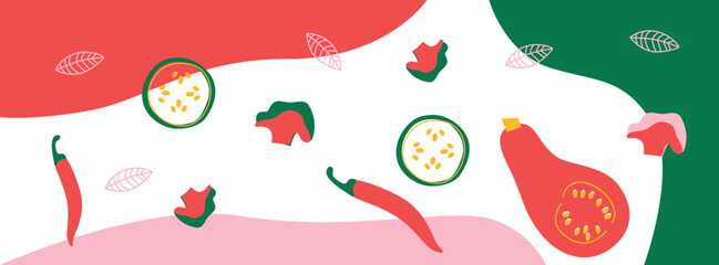 Abstract appetizing Vegetables collection. Hand-drawn modern illustrations with Vegetables. Creative illustration for poster, web, landing, page, cover, ad, greeting, card, promotion. Eps 10