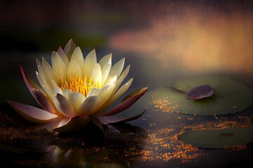 water lily in the pond, generative AI art