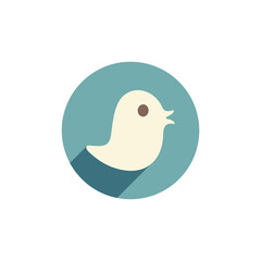 Bird flat style vector icon. Round shape icon on white background.
