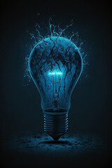 Blue bulb, generative ai