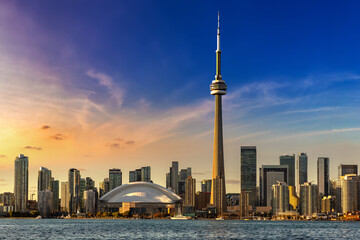 Toronto and CN Tower at sunset