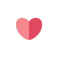 Cute pink heart flat style vector icon