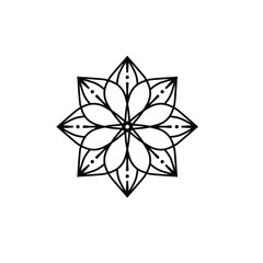 Mandala Flowers. Vintage decorative elements. Oriental pattern, vector illustration. Islamic, Arabic, Indian, Moroccan, Spanish, Turkish, Pakistani, Chinese, mystic, ottoman motifs. Coloring book page