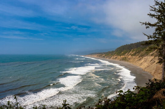 beautiful and inviting sandy Beach of Trinidad Head, landmark of Humboldt County,California, USA