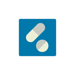 Medical pills flat style vector icon. Drugs illustration.