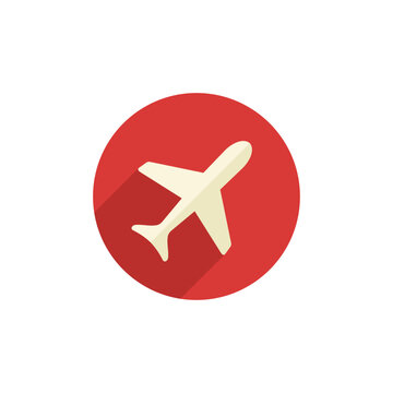 recommend clip art: Airplane circle shape flat style vector icon